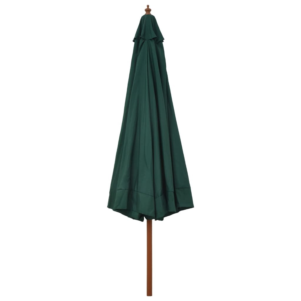 VidaXL Parasol met houten paal 330 cm groen