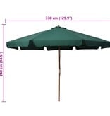 VidaXL Parasol met houten paal 330 cm groen