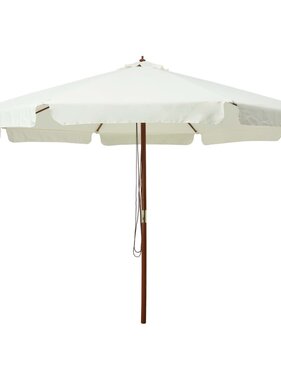 VidaXL Parasol met houten paal 330 cm zandwit