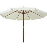 VidaXL Parasol met houten paal 330 cm zandwit