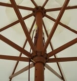 VidaXL Parasol met houten paal 330 cm zandwit