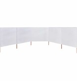 VidaXL Windscherm 5-panelen 600x160 cm stof zandwit