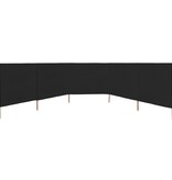 VidaXL Windscherm 5-panelen 600x120 cm stof zwart