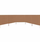 VidaXL Windscherm 5-panelen 600x120 cm stof taupe