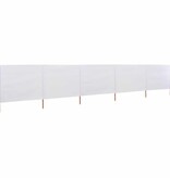 VidaXL Windscherm 5-panelen 600x120 cm stof zandwit