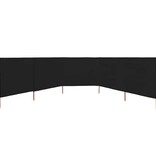VidaXL Windscherm 5-panelen 600x80 cm stof zwart