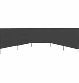 VidaXL Windscherm 5-panelen 600x80 cm stof antraciet