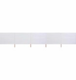 VidaXL Windscherm 5-panelen 600x80 cm stof zandwit