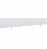 VidaXL Windscherm 5-panelen 600x80 cm stof zandwit