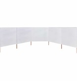 VidaXL Windscherm 5-panelen 600x80 cm stof zandwit