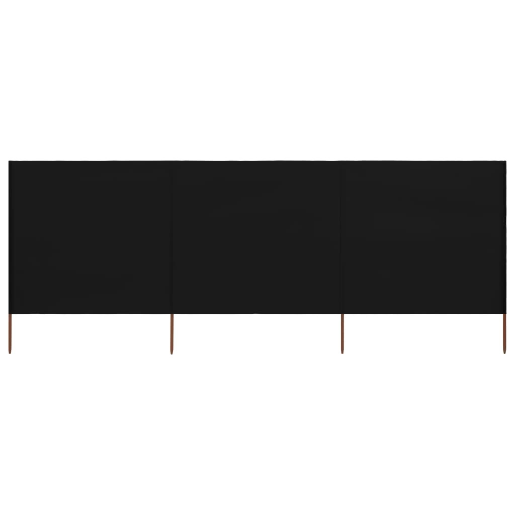 VidaXL Windscherm 3-panelen 400x160 cm stof zwart