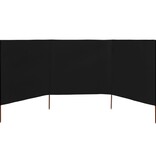 VidaXL Windscherm 3-panelen 400x160 cm stof zwart