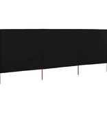 VidaXL Windscherm 3-panelen 400x120 cm stof zwart