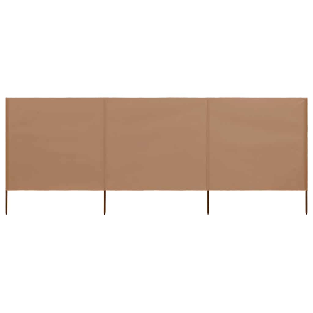 VidaXL Windscherm 3-panelen 400x80 cm stof taupe