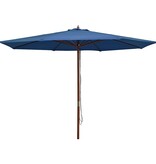 VidaXL Parasol met houten paal 350 cm blauw