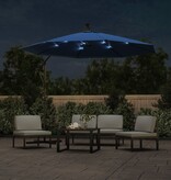 VidaXL Zweefparasol met LED en stalen paal 300 cm azuurblauw