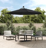 VidaXL Zweefparasol met LED en stalen paal 300 cm zwart