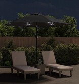 VidaXL Parasol met LED-verlichting en stalen paal 300 cm zwart