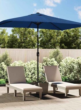 VidaXL Parasol met metalen paal 300x200 cm azuurblauw