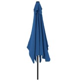 VidaXL Parasol met metalen paal 300x200 cm azuurblauw