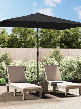 VidaXL Parasol met metalen paal 300x200 cm zwart