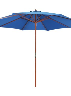 VidaXL Parasol met houten paal 300x258 cm blauw