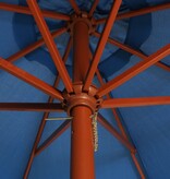 VidaXL Parasol met houten paal 300x258 cm blauw
