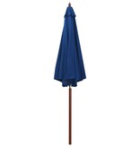 VidaXL Parasol met houten paal 300x258 cm blauw