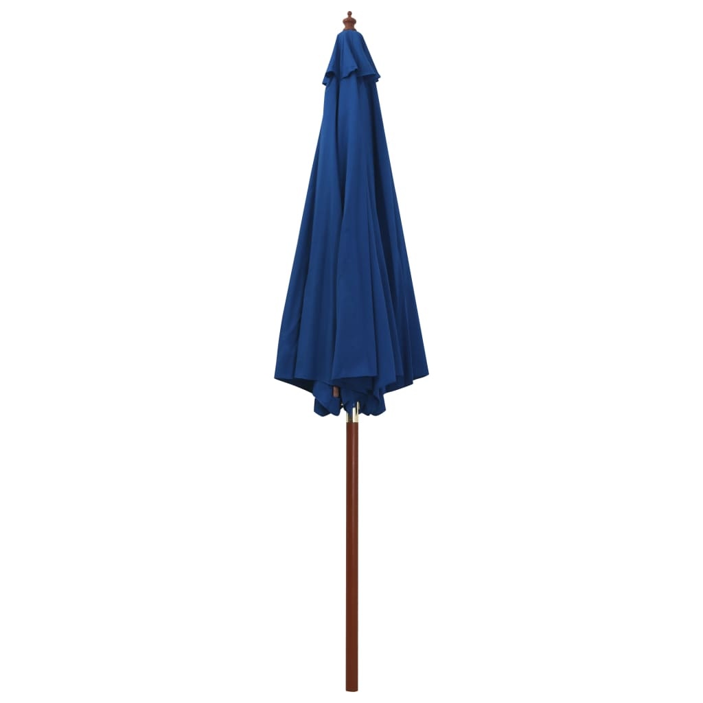 VidaXL Parasol met houten paal 300x258 cm blauw