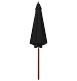 VidaXL Parasol met houten paal 300x258 cm zwart