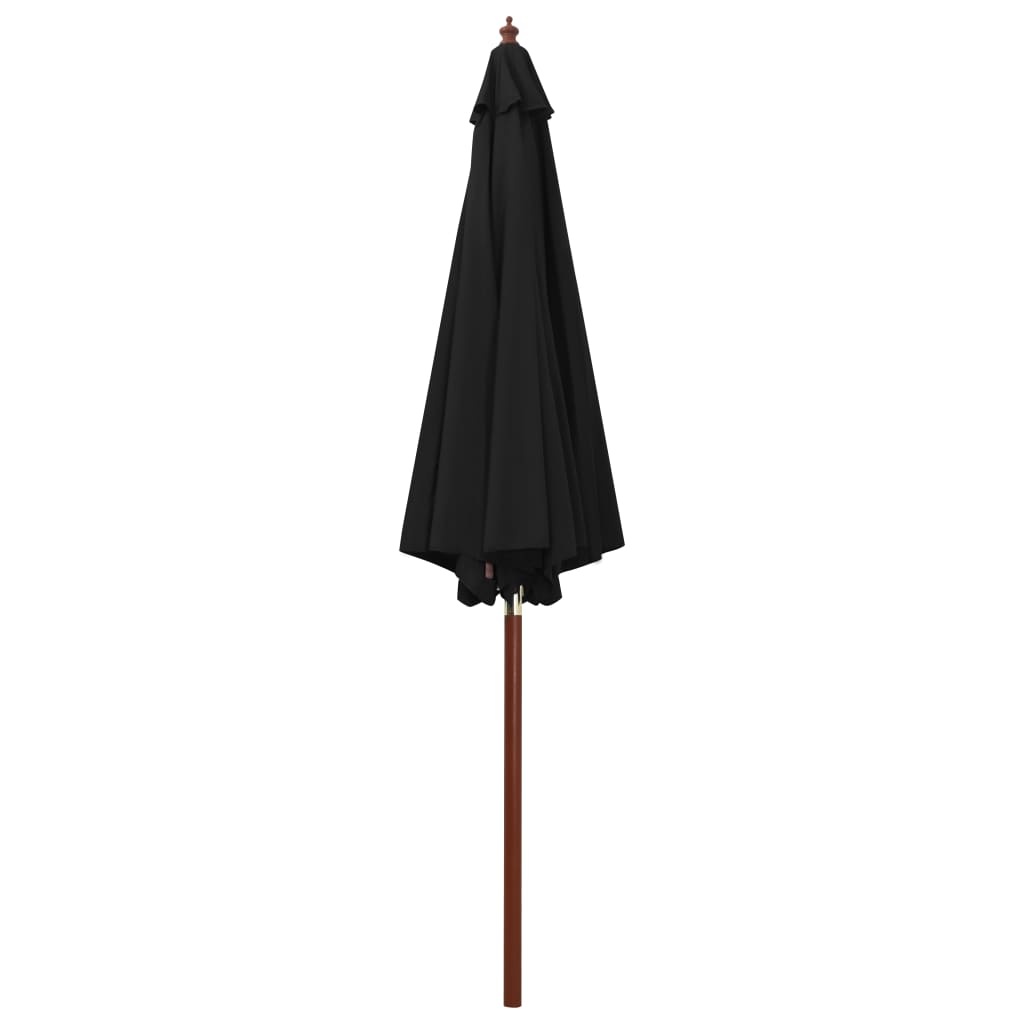 VidaXL Parasol met houten paal 300x258 cm zwart