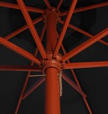 VidaXL Parasol met houten paal 300x258 cm zwart