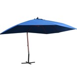 VidaXL Zweefparasol met houten paal 400x300 cm blauw
