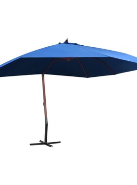 VidaXL Zweefparasol met houten paal 400x300 cm blauw