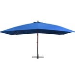VidaXL Zweefparasol met houten paal 400x300 cm blauw