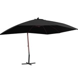 VidaXL Zweefparasol met houten paal 400x300 cm zwart