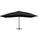 VidaXL Zweefparasol met houten paal 400x300 cm zwart