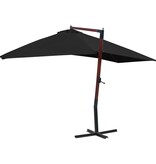 VidaXL Zweefparasol met houten paal 400x300 cm zwart