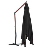 VidaXL Zweefparasol met houten paal 400x300 cm zwart