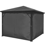 VidaXL Prieel met gordijn 300x300 cm aluminium antracietkleurig