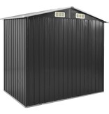 VidaXL Tuinschuur met rek 205x130x183 cm ijzer antraciet