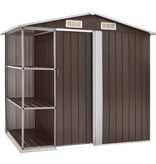 VidaXL Tuinschuur met rek 205x130x183 cm ijzer bruin