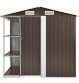 VidaXL Tuinschuur met rek 205x130x183 cm ijzer bruin