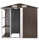 VidaXL Tuinschuur met rek 205x130x183 cm ijzer bruin