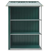 VidaXL Tuinschuur met rek 205x130x183 cm ijzer groen