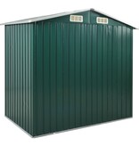 VidaXL Tuinschuur met rek 205x130x183 cm ijzer groen