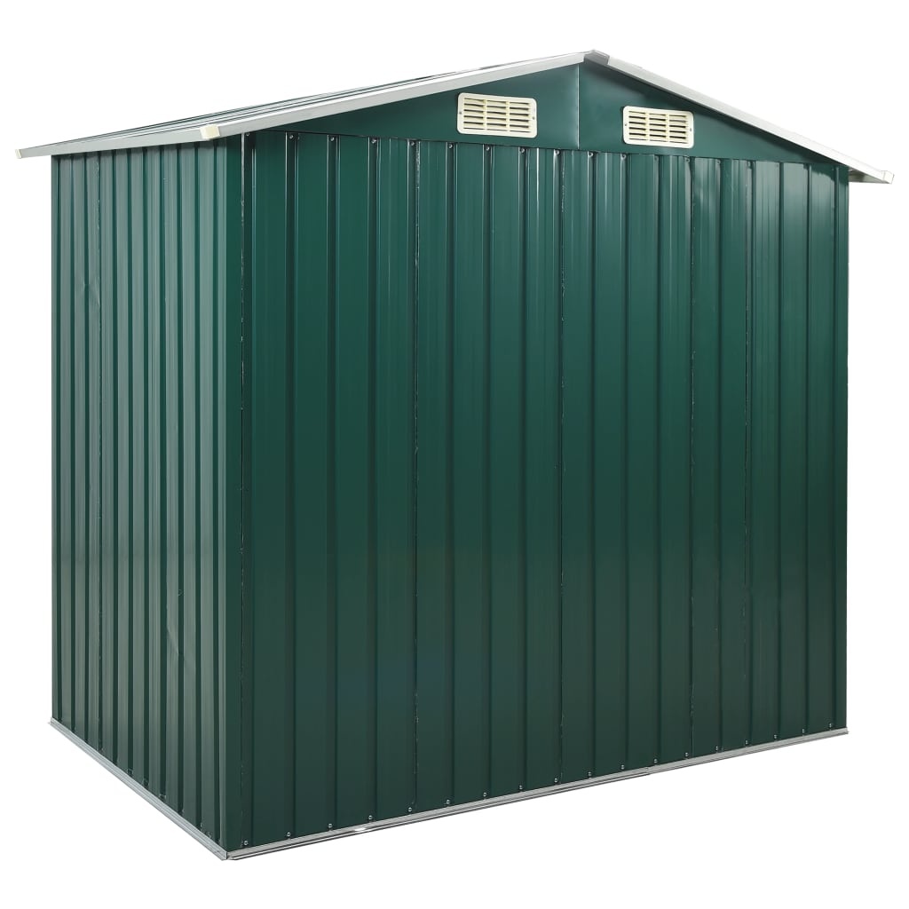VidaXL Tuinschuur met rek 205x130x183 cm ijzer groen