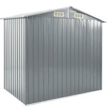 VidaXL Tuinschuur met rek 205x130x183 cm ijzer grijs