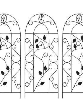VidaXL Plantenklimrekken 3 st 40x100 cm ijzer zwart