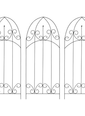 VidaXL Plantenklimrekken 3 st 40x100 cm ijzer zwart